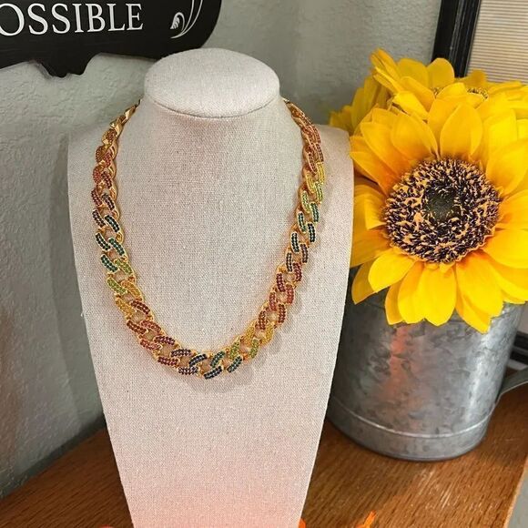 NWT Kurt Geiger London
Rainbow Pave Link Linear Earrings #TSER - Picture 8 of 9